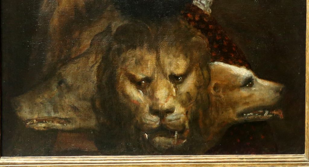 Wolf Lion and Dog detail in An Allegory of Prudence